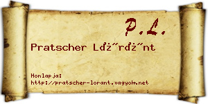 Pratscher Lóránt névjegykártya